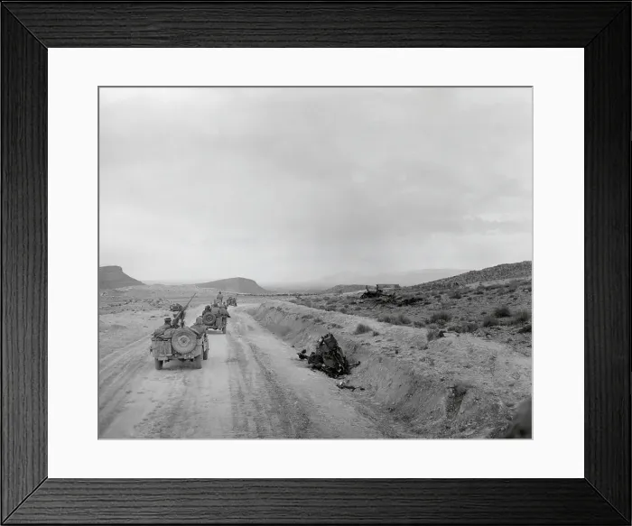 Framed Print : U.S. Infantry returning to the Kasserine Pass on Feb. 26, 1943, after their defeat 5 days earlier Framed Print : U.S. Infantry returning to the Kasserine Pass on Feb. 26, 1943, after their defeat 5 days earlier