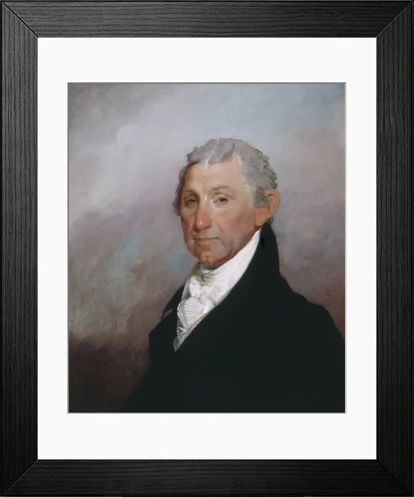 Framed Print : President James Monroe, by Gilbert Stuart, 1817. The portrait was painted in the first year of his two term presidency (1817-1825)