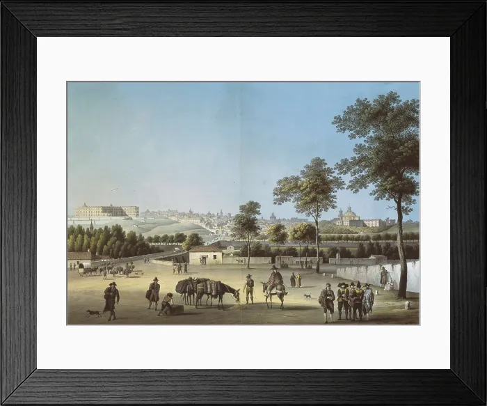 Framed Print : View of Madrid taken from the Segovia road. Engraving. SPAIN. Madrid. Municipal Museum. AISA / Everett Collection**US SALES ONLY**