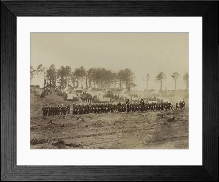 Framed Print : Guard mount at Camp of 114th Pennsylvania Volunteer Infantry, Brandy Station, Virginia, Feb. 1864 Framed Print : Guard mount at Camp of 114th Pennsylvania Volunteer Infantry, Brandy Station, Virginia, Feb. 1864