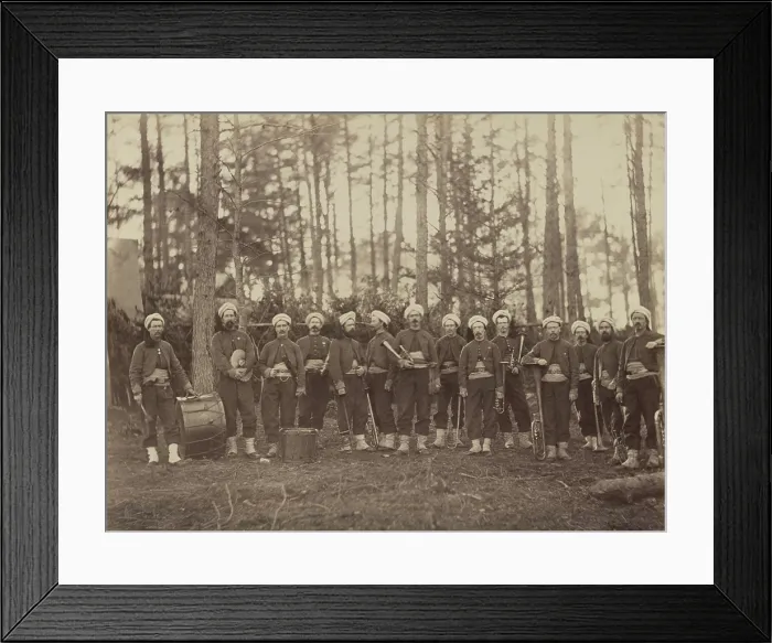 Framed Print : Band of 114th Pennsylvania Infantry in front of Petersburg, Va. August, 1864