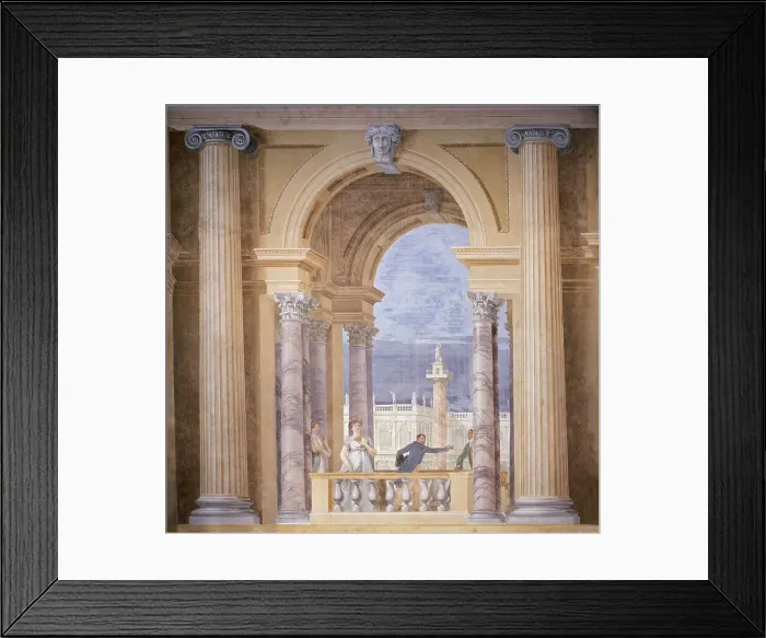 Framed Print : Ballroom Decoration, by Giacomo Casa, 1865, 19th Century, Fresco - Italy, Veneto, Castelfranco Veneto, Villa Revedin. Detail Framed Print : Ballroom Decoration, by Giacomo Casa, 1865, 19th Century, Fresco - Italy, Veneto, Castelfranco Veneto, Villa Revedin. Detail