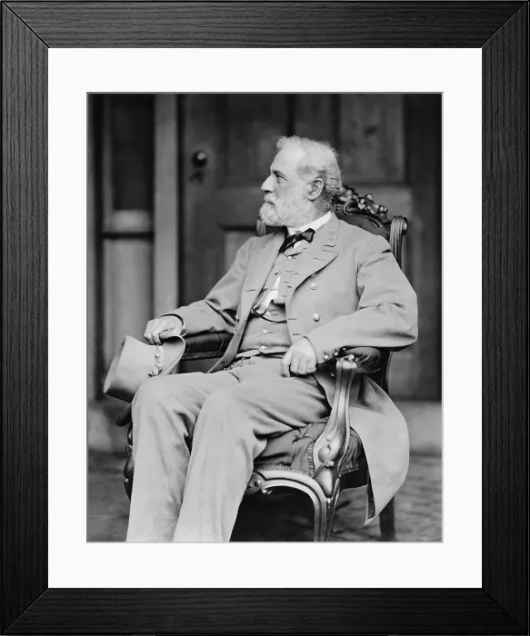 Framed Print : Confederate General Robert E. Lee, was photographed at his Franklin Street residence in Richmond, on April 16, 1865 Framed Print : Confederate General Robert E. Lee, was photographed at his Franklin Street residence in Richmond, on April 16, 1865