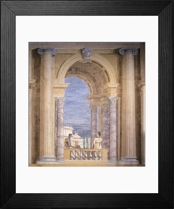 Framed Print : Ballroom Decoration, by Giacomo Casa, 1865, 19th Century, Fresco - Italy, Veneto, Castelfranco Veneto, Villa Revedin. Detail