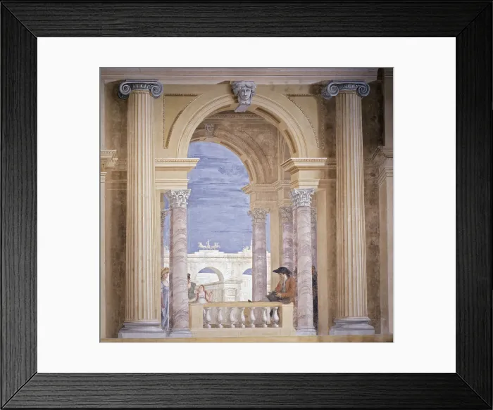 Framed Print : Ballroom Decoration, by Giacomo Casa, 1865, 19th Century, Fresco - Italy, Veneto, Castelfranco Veneto, Villa Revedin. Detail Framed Print : Ballroom Decoration, by Giacomo Casa, 1865, 19th Century, Fresco - Italy, Veneto, Castelfranco Veneto, Villa Revedin. Detail