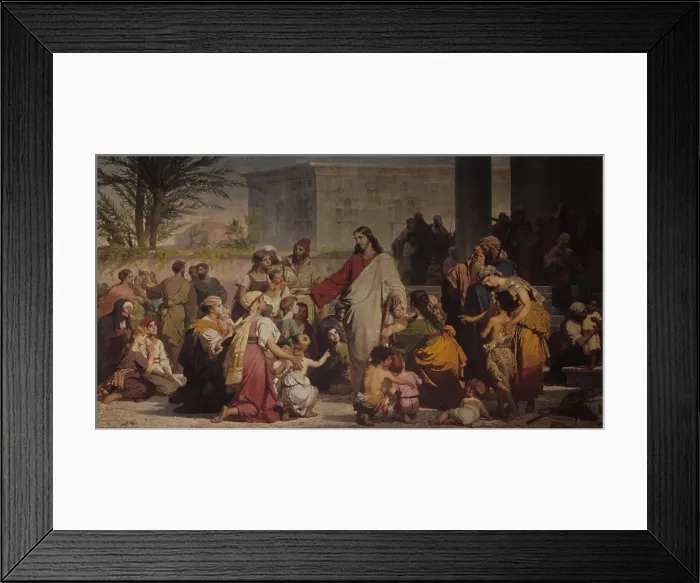 Framed Print : Christ among the Children, by Tommaso da Rim, 1866, 19th Century, canvas - Italy, Veneto, Vigo di Cadore, Parish of saint Martin. Whole artwork view