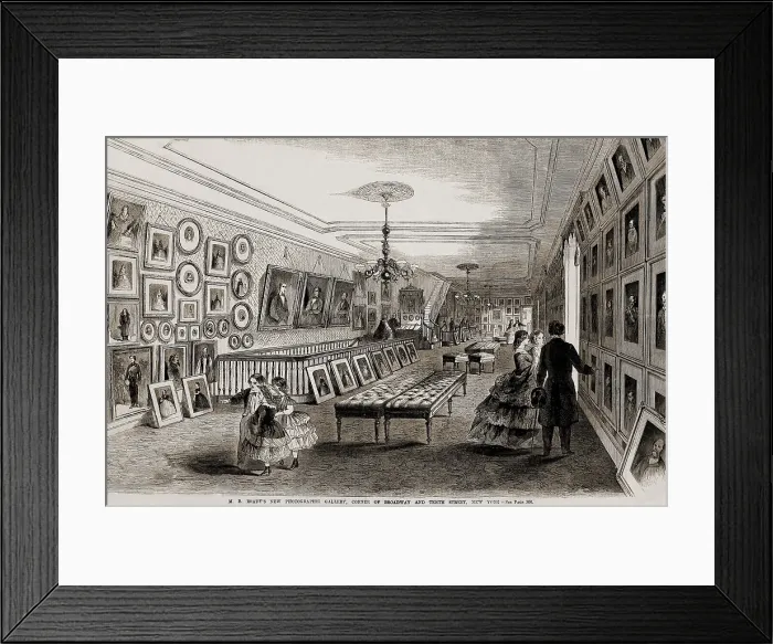 Framed Print : Bradys New Photographic Gallery, on the corner of Broadway and Tenth Street, NYC, in 1861 Framed Print : Bradys New Photographic Gallery, on the corner of Broadway and Tenth Street, NYC, in 1861