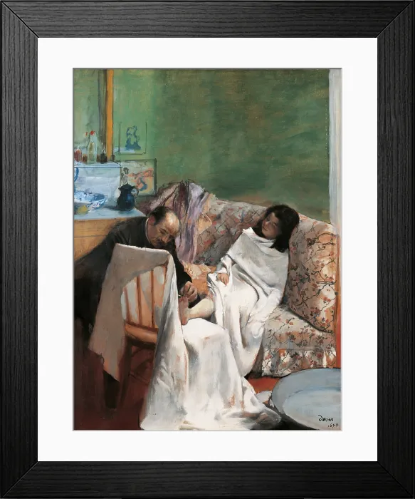 Framed Print : The pedicure, by Edgar Degas, 1873, 19th Century, oil on canvas - France, Paris, Orsay Museum. Whole artwork view