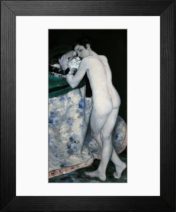 Framed Print : Young Boy with a Cat, by Pierre-Auguste Renoir, 1868, 19th Century, oil on canvas - France, Paris, Muse d'Orsay. Whole artwork view Framed Print : Young Boy with a Cat, by Pierre-Auguste Renoir, 1868, 19th Century, oil on canvas - France, Paris, Muse d'Orsay. Whole artwork view