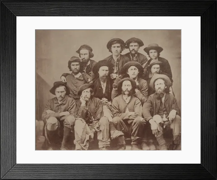 Framed Print : US Civil War Union officers who escaped from Confederate prison, Camp Sorghum, at Columbia, S.C. in the fall of 1864. A first group of three escaped on Nov