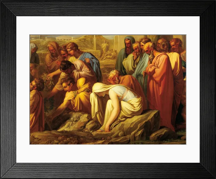 Framed Print : Burial of the Ashes of Themistocles in Attic Ground, 1805, 19th Century, oil on board - Italy, Lombardy, Milan, Brera Academy of Fine Arts. Detail Framed Print : Burial of the Ashes of Themistocles in Attic Ground, 1805, 19th Century, oil on board - Italy, Lombardy, Milan, Brera Academy of Fine Arts. Detail