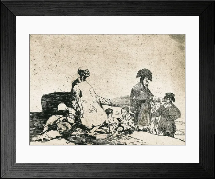 Framed Print : GOYA Y LUCIENTES, Francisco de (1746-1828). Perhaps they are of another breed. 1810-1820. Plate 61 of 'The Disasters of War'. Etching. SPAIN. Madrid. National Library Framed Print : GOYA Y LUCIENTES, Francisco de (1746-1828). Perhaps they are of another breed. 1810-1820. Plate 61 of 'The Disasters of War'. Etching. SPAIN. Madrid. National Library