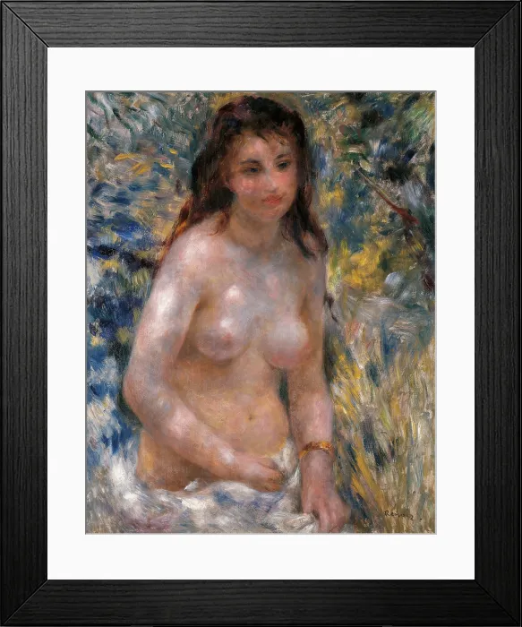 Framed Print : Young Woman in the Sun, or Study, Torso, Sunlight, by Pierre-Auguste Renoir, 1876, 19th Century, oil on canvas - France, Paris, Muse d'Orsay. Whole artwork view