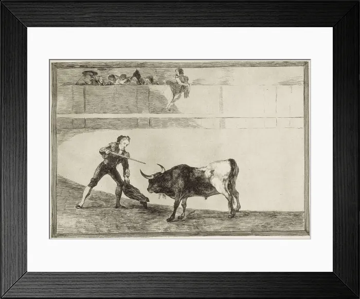 Framed Print : GOYA Y LUCIENTES, Francisco de (1746-1828). Pedro Romero killing the halted bull. 1816. Plate 30 of 'The Art of Bullfighting'. Etching. SPAIN. Madrid. National Library