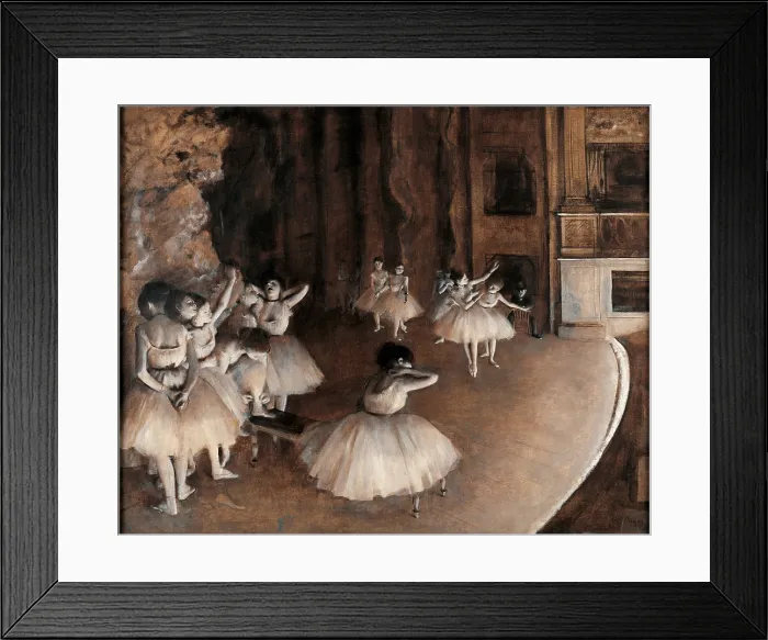 Framed Print : Rehearsal on Stage, by Edgar Degas, 1874, 19th Century, oil on canvas - France, Paris, Muse d'Orsay. Whole artwork view