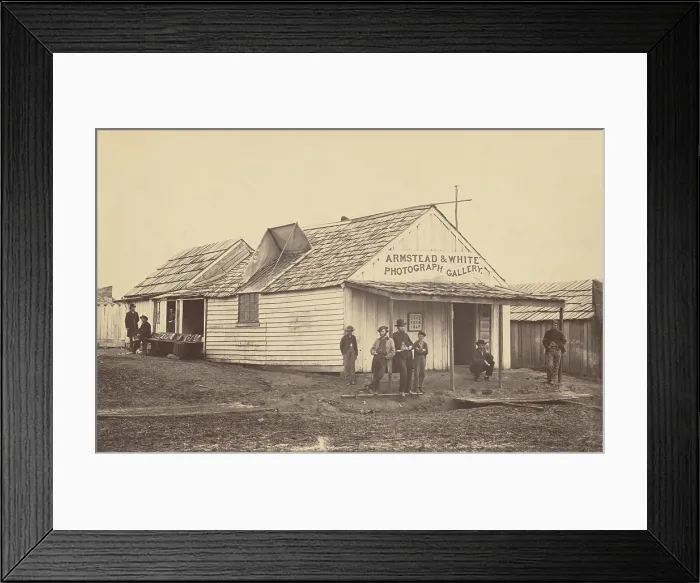 Framed Print : Armstead & White Photograph Gallery, in Corinth, Mississippi, during the US Civil War, 1861-65