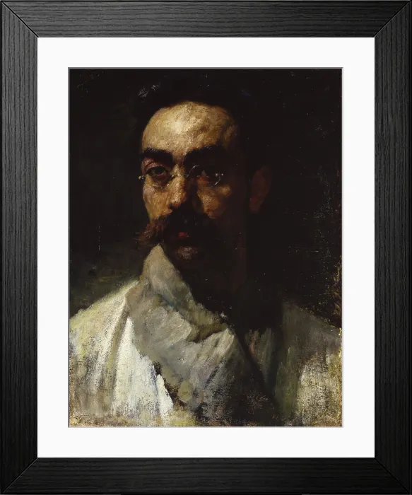 Framed Print : Portrait of a man, by Michele Cammarano, 1920 ca. 20th Century, oil on canvas, 50, 5 x 39 cm - Italy, Puglia, Bari, Provincial Collection Corrado Giaquinto. Whole artwork view