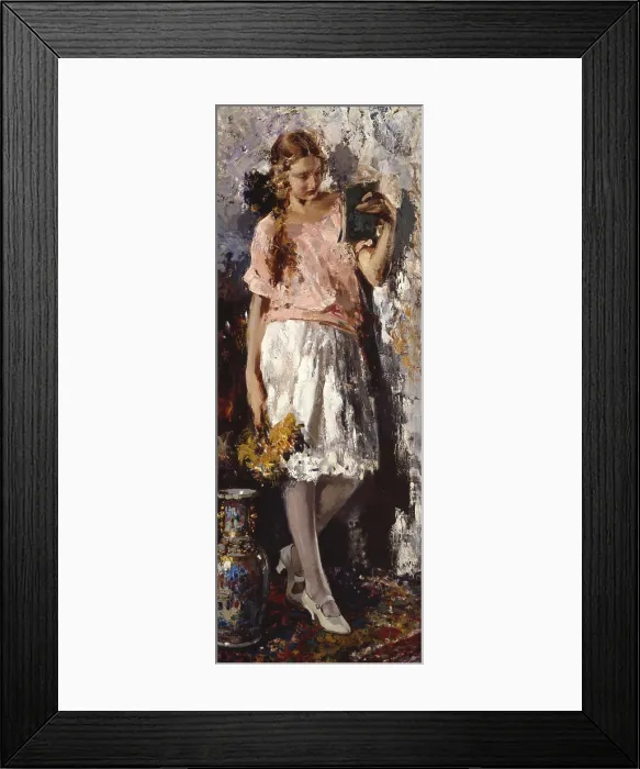 Framed Print : Reading, by Vincenzo Irolli, 1924, 20th Century, oil on canvas, 176, 5 x 66 cm - Italy, Puglia, Bari, Provincial Collection Corrado Giaquinto. Whole artwork view Framed Print : Reading, by Vincenzo Irolli, 1924, 20th Century, oil on canvas, 176, 5 x 66 cm - Italy, Puglia, Bari, Provincial Collection Corrado Giaquinto. Whole artwork view