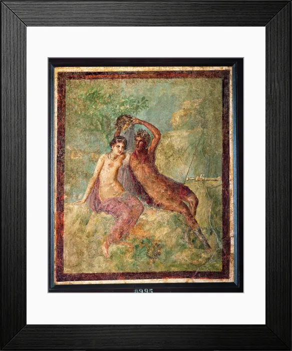 Framed Print : Perseus and Andromeda, by unknown artist, 55-79, 1st Century A.D. ripped fresco, 57 x 47 cm - Italy, Campania, Naples, National Archaeological Museum, Room LXXVIII, inv. 8995