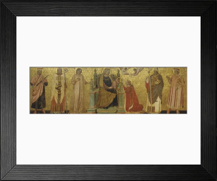 Framed Print : Mystic Marriage of Saint Catherine and Saints, by Master of the paliotto of Seven Saints, 14th Century, tempera on board with golden background - Italy, Veneto, Venrona Framed Print : Mystic Marriage of Saint Catherine and Saints, by Master of the paliotto of Seven Saints, 14th Century, tempera on board with golden background - Italy, Veneto, Venrona