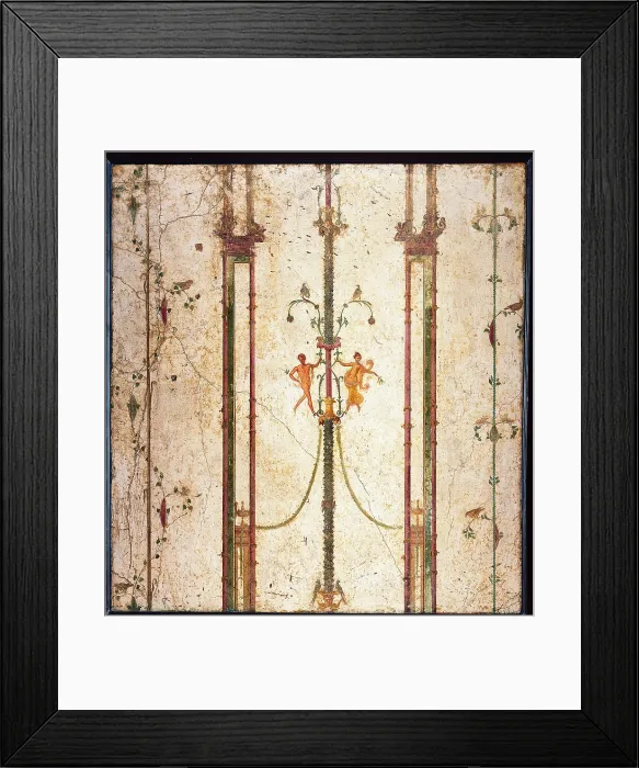 Framed Print : Flying Figures, by unknown artist, 10-37, 1st Century A.D. ripped fresco, 118 x 100 cm - Italy, Campania, Naples, National Archaeological Museum, Room LXXVII, inv. 8606