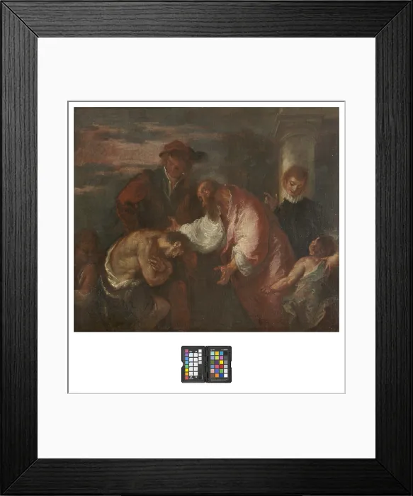 Framed Print : Return of the Prodigal Son, by Giuseppe Bazzani, 18th century, oil on canvas. - Private collection. Whole artwork view. The father welcomes and embraces his son kneeling Framed Print : Return of the Prodigal Son, by Giuseppe Bazzani, 18th century, oil on canvas. - Private collection. Whole artwork view. The father welcomes and embraces his son kneeling
