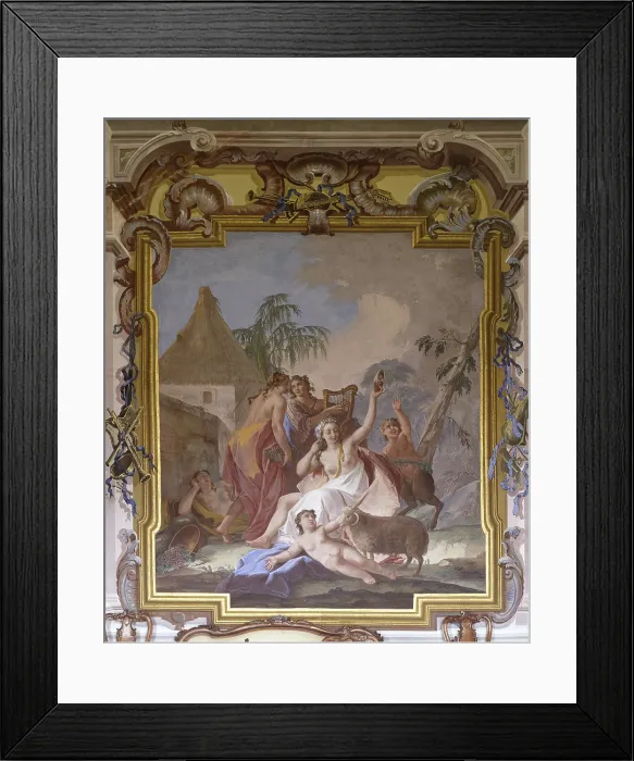 Framed Print : Bacchante, by Jacopo Guarana, ca. 1761 - 1762, 18th Century, fresco - Italy, Veneto, Stra, Pisani Villa also known as La Nazionale. Whole artwork view
