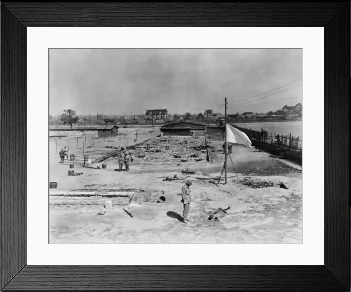 Framed Print : U.S. Troops at Nazi mass murder site near Leipzig on April 19, 1945. German SS diehards murdered 250 slave laborers as U.S. Army advanced