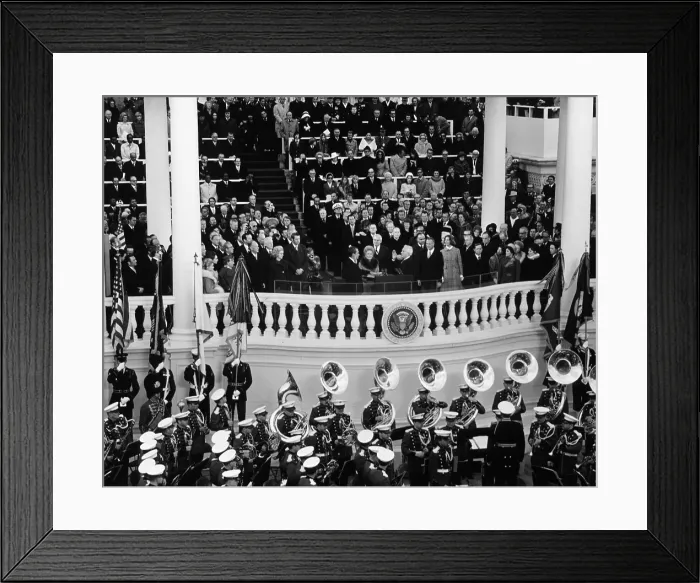 Framed Print : Re-elected President Richard Nixon takes the oath of office on Jan. 20, 1973. Oath is administered by Chief Justice Warren Burger on the East portico of the U.S Framed Print : Re-elected President Richard Nixon takes the oath of office on Jan. 20, 1973. Oath is administered by Chief Justice Warren Burger on the East portico of the U.S