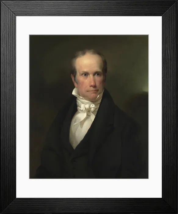 Framed Print : Henry Clay in 1838 portrait painting by Edward Dalton Marchant. Clay served as Secretary of State under President John Quincy Adams from 1825-29. (BSLOC_2019_7_22)