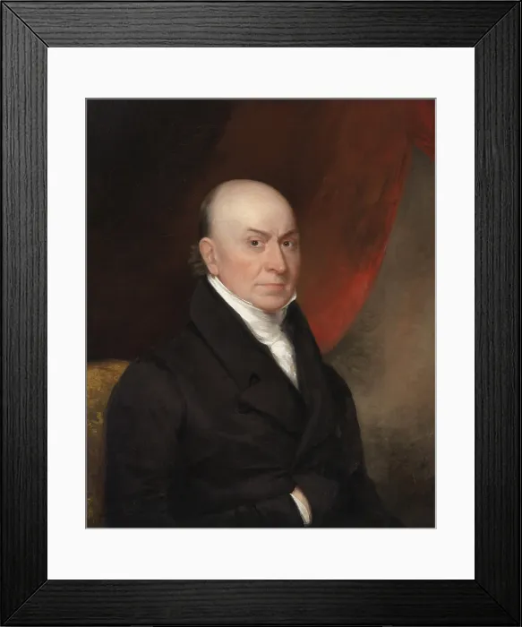Framed Print : John Quincy Adams, 1828 portrait painted by Chester Harding, during the final year of his one term Presidency (BSLOC_2019_7_8)