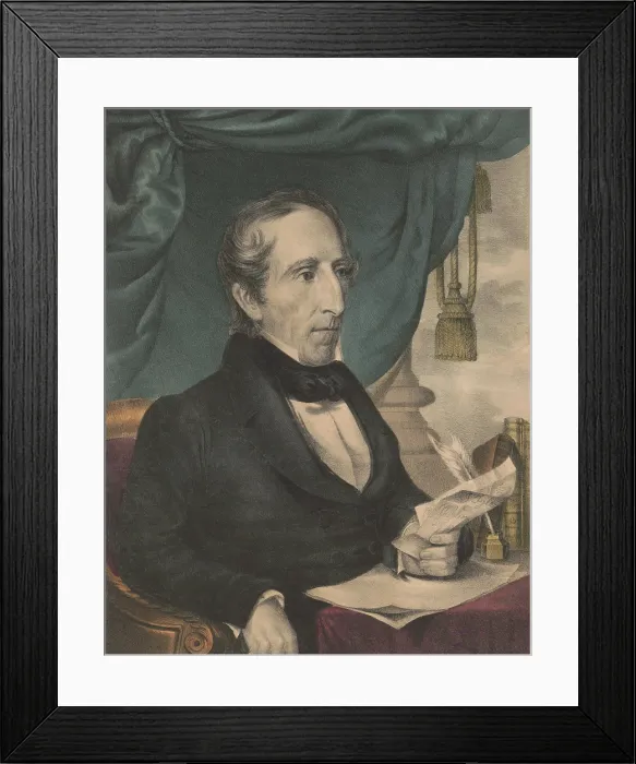 Framed Print : John Tyler, 10th president of the US, assumed office after the death of President William Henry Harrison, April 4, 1841