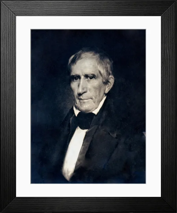 Framed Print : William Henry Harrison, daguerreotype credited to the photography studio of Southworth and Hawes, of Crawford Notch, New Hampshire, with dating circa 1850