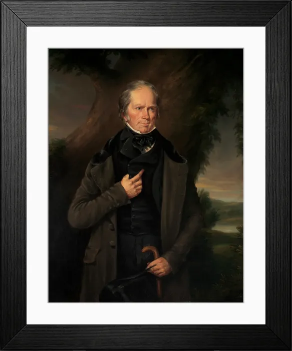 Framed Print : Senator Henry Clay in 1843 portrait by Theodore Sidney Moise. In 1844 he was the leader of the Whig Party and its Presidential nominee against the Democrat, James Knox Polk
