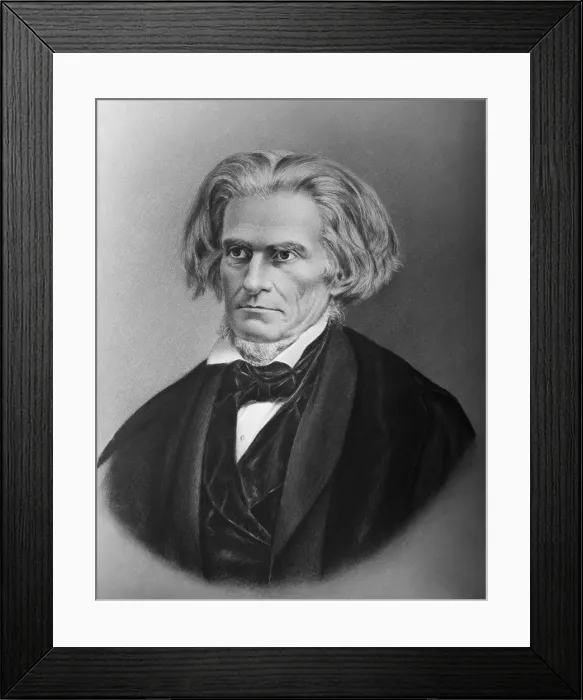 Framed Print : South Carolina Senator, John Calhoun, fought for the states rights of the American South and its greater independence, within the United States