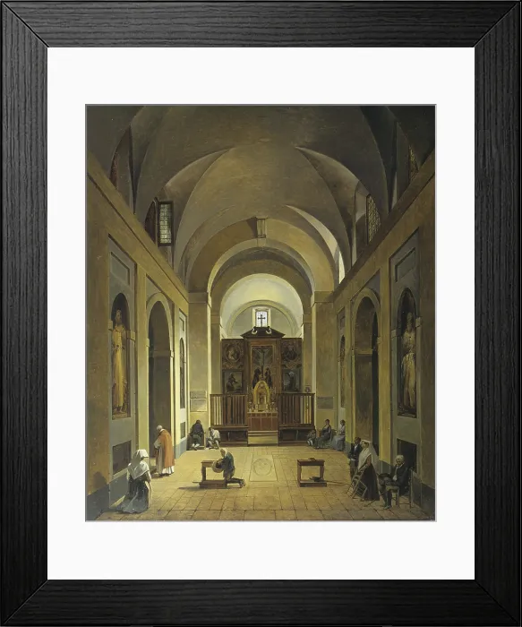 Framed Print : Inside of the Capuchin Friar's Church in Frascati, by Roberto Roberti, 1825, 19th Century, canvas - Italy, Veneto, Bassano del Grappa, Civic Museum. Whole artwork view