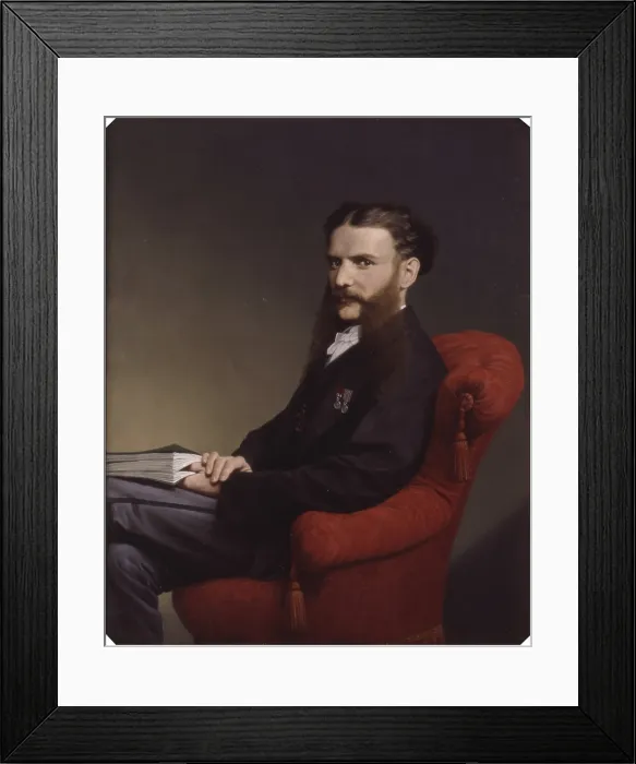 Framed Print : Portrait of Domenico Cariolato, by Giovanni Busato, 1879 - 1880, 19th Century, canvas - Italy, Veneto, Vicenza, Museum of the Risorgimento and the Resistance. Whole artwork view