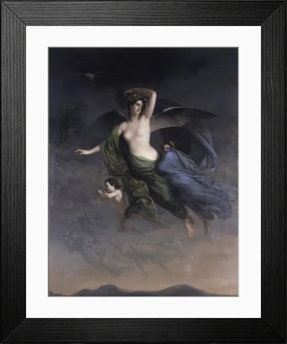 Framed Print : The Night, by Giovanni Busato, 1843, 19th Century, canvas - Italy, Veneto, Bassano del Grappa, Villa Rezzonico-Borella. Whole artwork view