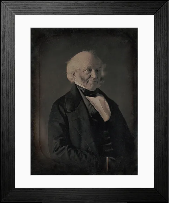 Framed Print : Former President Martin Van Buren in a daguerreotype taken in Philadelphia, circa 1849-50, by collaborators, Mathew B. Brady, and Henry Elias Howland (BSLOC_2019_7_14)