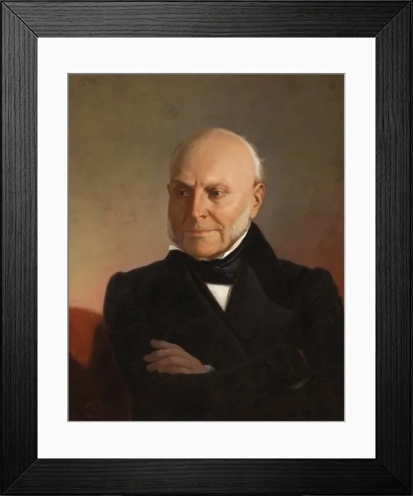 Framed Print : John Quincy Adams, in 1844 portrait by French artist, Jean Baptiste Adolphe Giber