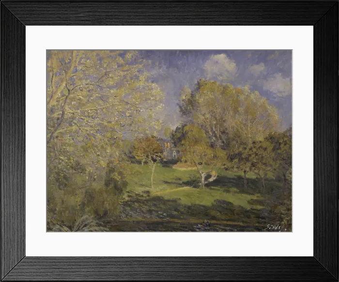 Framed Print : The Garden of Ernst Hoschede in Montegeron, by Alfred Sisley, 1881, 19th Century, oil on canvas - Russia, Moscow, Pushkin Museum of Fine Arts. Whole artwork view