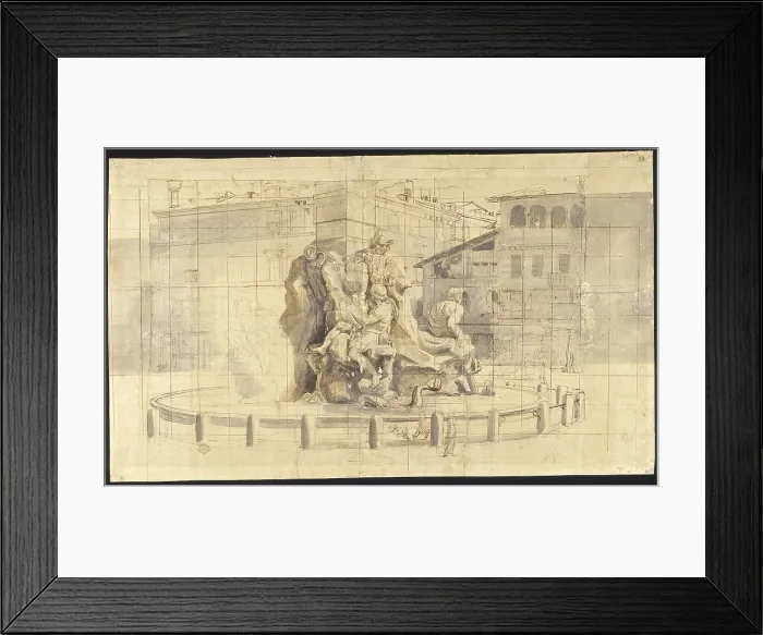 Framed Print : The Fountain of the Four Rivers in Piazza Navona, by Gaspar Van Wittel also known as Gaspare Vanvitelli, end of the 17th Century - begin of the 18th Century Framed Print : The Fountain of the Four Rivers in Piazza Navona, by Gaspar Van Wittel also known as Gaspare Vanvitelli, end of the 17th Century - begin of the 18th Century