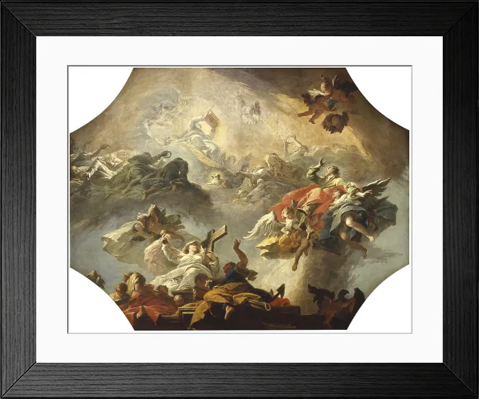 Framed Print : St. John the Evangelist into heaven, by Jacopo Marieschi, 18th Century, oil on canvas - Italy, Veneto, Venice, Major School of Saint John the Evangelist. Whole artwork view