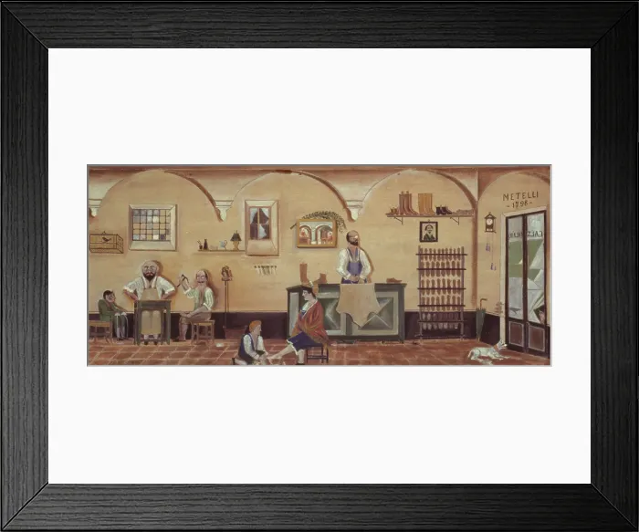 Framed Print : Interior of Metelli Shoemaking, by Orneore Metelli, 1922 - 1938, 20th Century, oil on canvas, 32 x 73 cm - Italy, Umbria, Terni, Civic Collection Orneore Metelli Framed Print : Interior of Metelli Shoemaking, by Orneore Metelli, 1922 - 1938, 20th Century, oil on canvas, 32 x 73 cm - Italy, Umbria, Terni, Civic Collection Orneore Metelli
