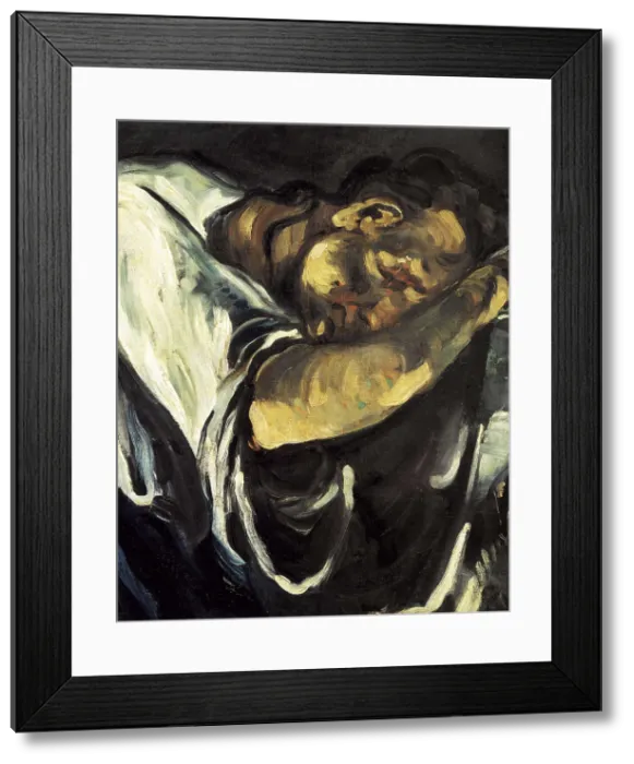 Framed Print : CEZANNE, Paul (1839-1906). The Magdalen, or Sorrow (La Madeleine, or La Douleur). 1869. Central detail