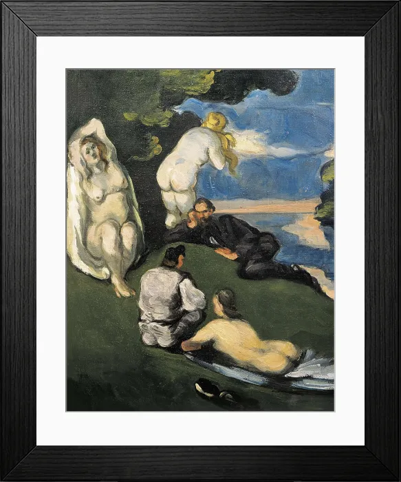 Framed Print : CEZANNE, Paul (1839-1906). Pastoral, or Idyll. 1870. Left detail. Post-Impressionism. Oil on canvas. FRANCE. Paris. Muse d'Orsay (Orsay Museum)