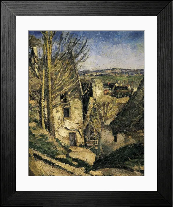 Framed Print : CEZANNE, Paul (1839-1906). The House of the Hanged Man, Auvers-sur-Oise. 1873. Left detail of the house in Auvers-sur-Oise. Impressionism. Oil on canvas. FRANCE. Paris
