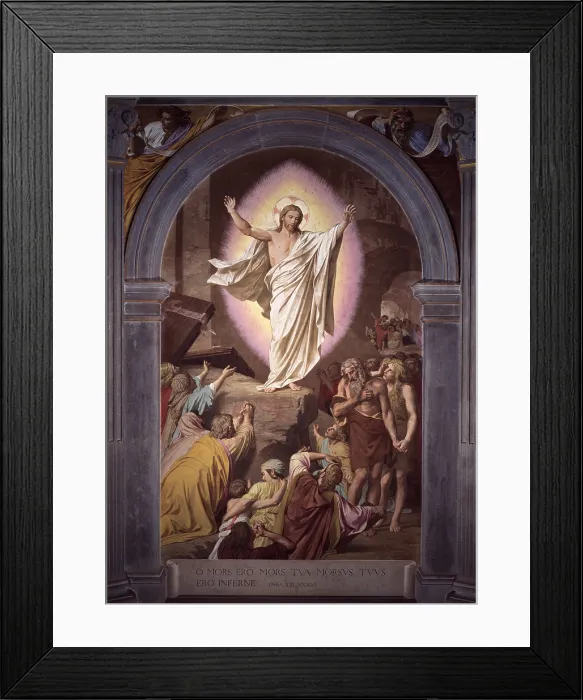 Framed Print : Risen Christ Appears to His Faithful, by Alessandro Franchi, 1880 - 1899, 19th Century, fresco - Italy, Tuscany, Siena, Monumental Cemetery. Whole artwork view Framed Print : Risen Christ Appears to His Faithful, by Alessandro Franchi, 1880 - 1899, 19th Century, fresco - Italy, Tuscany, Siena, Monumental Cemetery. Whole artwork view