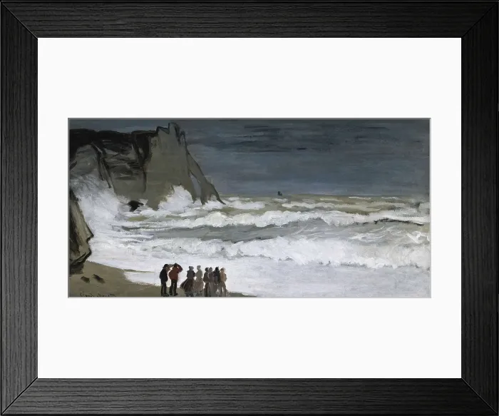 Framed Print : MONET, Claude (1840-1926). Rough Sea at Etretat. 1868-1869. Impressionism. Oil on canvas. FRANCE. Paris. Muse d'Orsay (Orsay Museum). AISA / Everett Collection**US SALES ONLY**