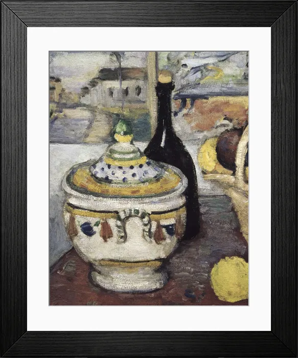 Framed Print : CEZANNE, Paul (1839-1906). Still Life with Tureen. 1895. Left detail of the tureen. Post-Impressionism. Oil on canvas. FRANCE. Paris. Muse d'Orsay (Orsay Museum) Framed Print : CEZANNE, Paul (1839-1906). Still Life with Tureen. 1895. Left detail of the tureen. Post-Impressionism. Oil on canvas. FRANCE. Paris. Muse d'Orsay (Orsay Museum)